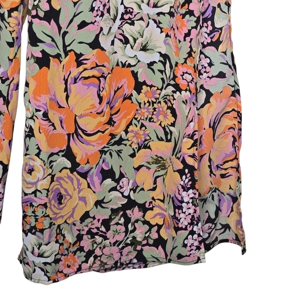 Lulus Womens Floral Print Capture The Blooms Wide Leg Slit Palazzo Pants XS - Picture 6 of 12